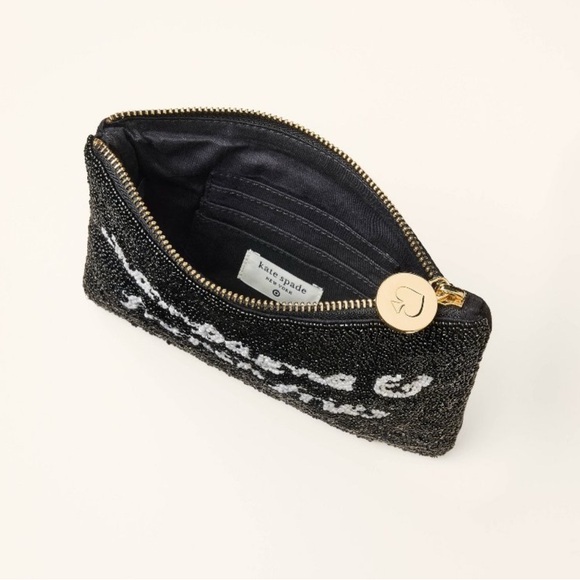 Kate Spade Target collaboration Black Beaded Pouch NEW
